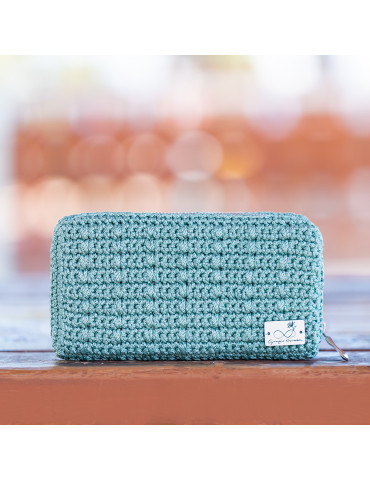 Handmade Knitted Wallet with Double Zipper