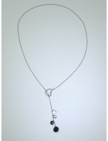Κολιέ Ασημένιο Καρδιά με Κρύσταλλα Swarovski
