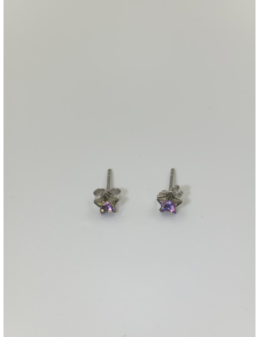 Ασημένια Καρφωτά Σκουλαρίκια με Κρύσταλλα Swarovski